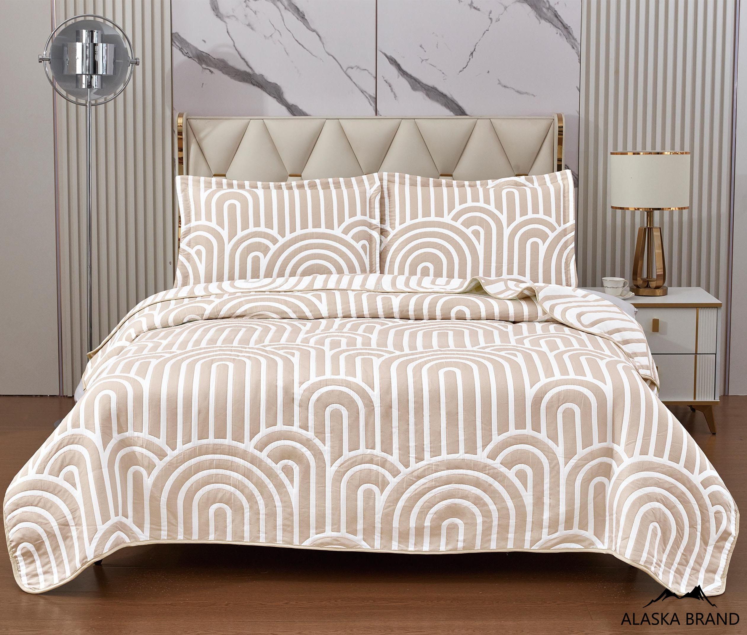 כיסוי למיטה יוקרתי וזוג ציפיות תואמות לכרית דגם פלורנס 1 | סט קינג 220/240