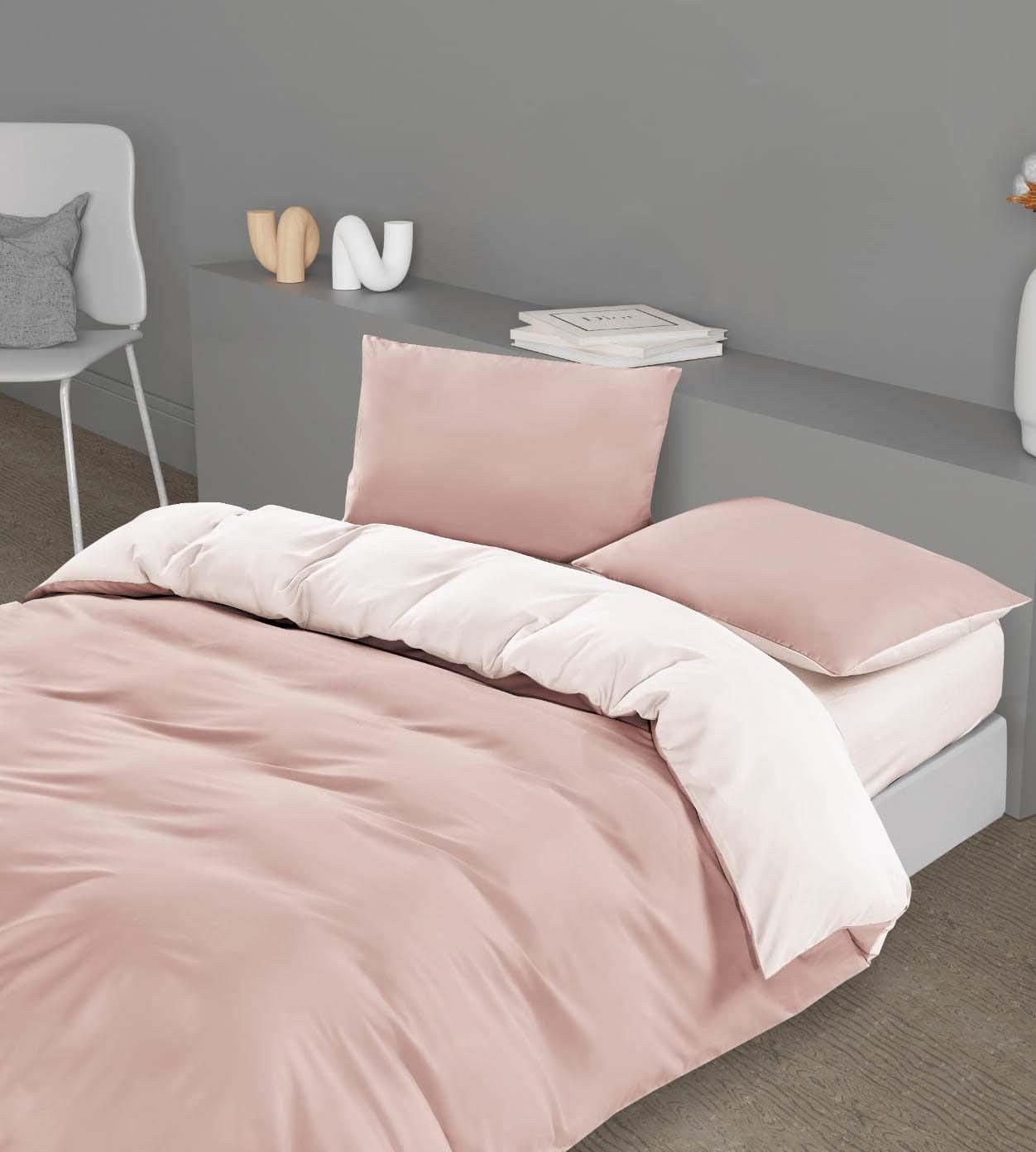 סט מצעים 100% כותנה דו צדדי עמנואל - ורוד | *חיסול*
