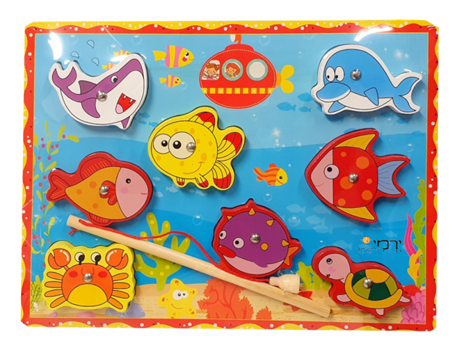 פאזל מגנט לפעוטות + חכה מעץ פאזל מגנט לפעוטות + חכה מעץ