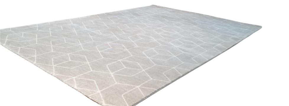 שטיח גאומטרי אפור לבן דגם אופוס- 03
