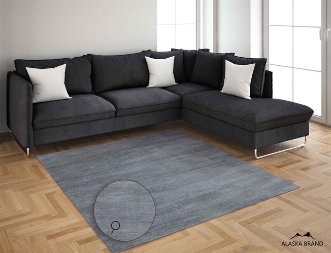 שטיח סלון דגם בייסיק - אפור, שחור וחרדל *מידות לחדרים במלאי*