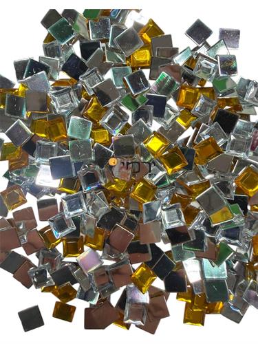 פסיפס פלסטיק מרובע זהב / כסף שקוף