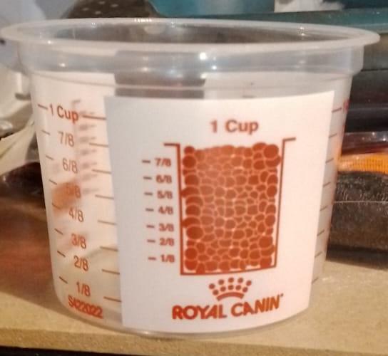 Royal canin outlet measuring cup grams