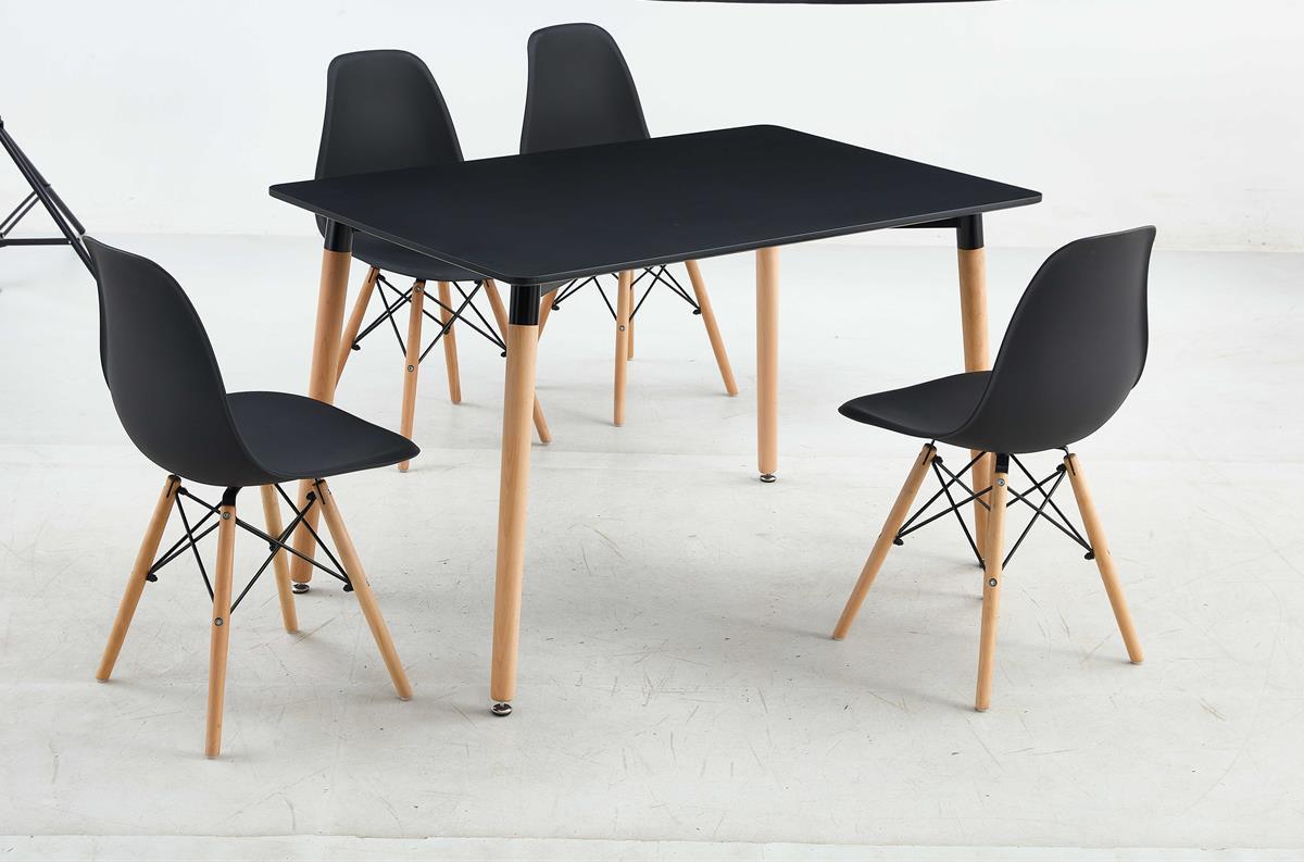 פינת אוכל לבית דגם פריז צבע שחור + 4 כסאות פינת אוכל לבית דגם פריז צבע שחור + 4 כסאות