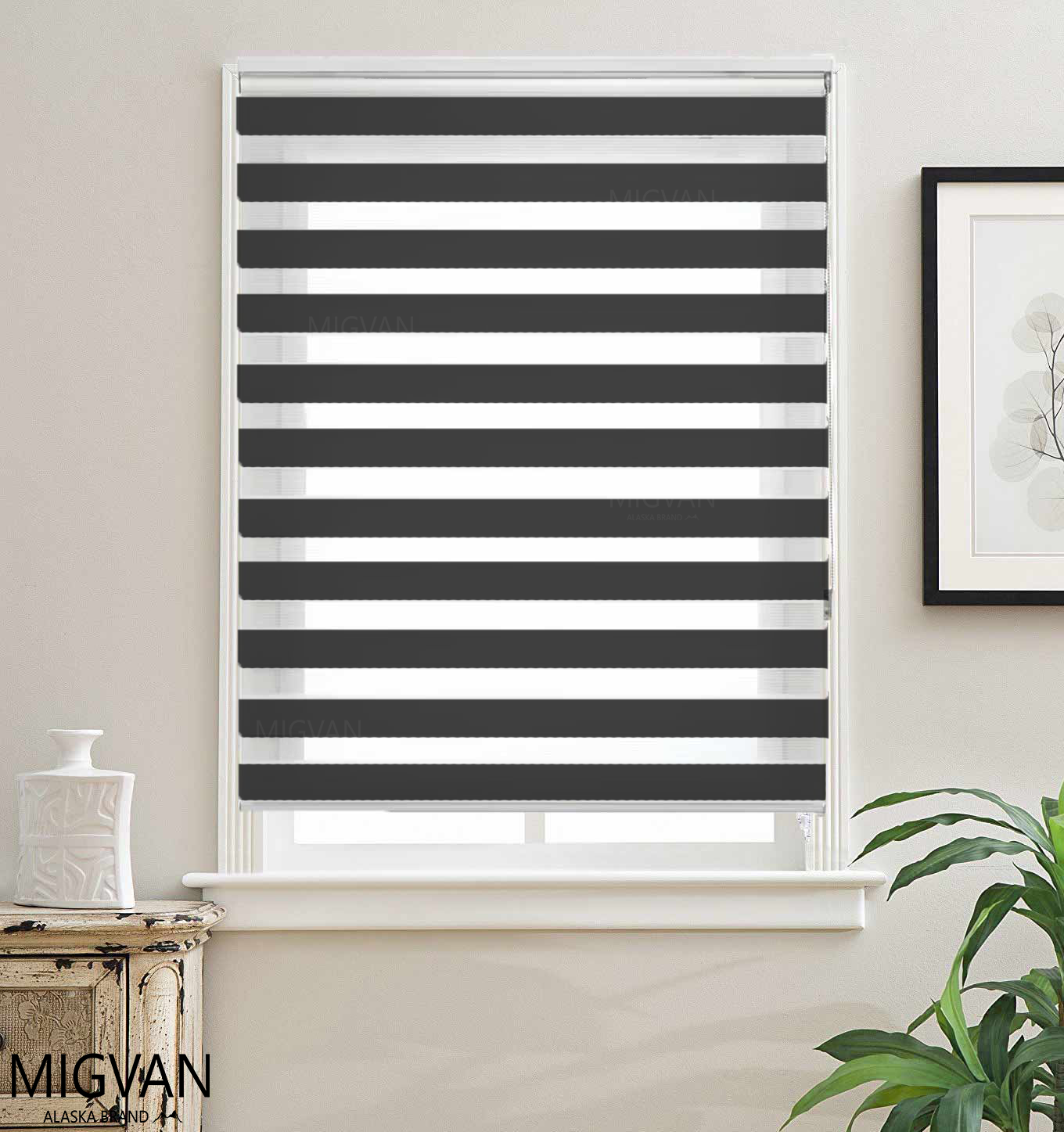 גלילה זברה שחור - פטנט קליק