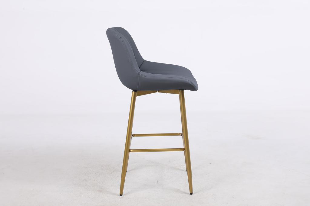 כסא בר מעוצב דגם אלין דמוי עור אפור