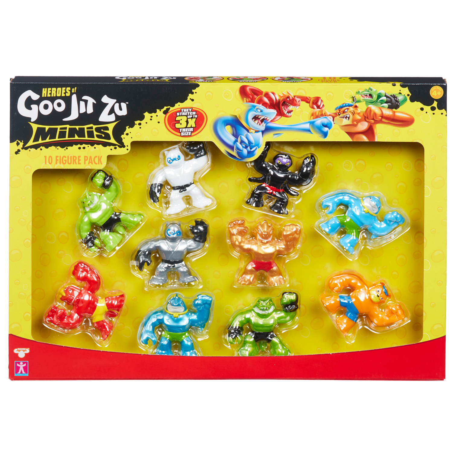 גו ג'יט זו - סט מיני בובות נמתחות - 10 דמויות גיבורי ג'ו ג'יט זו - Goo Jit Zu