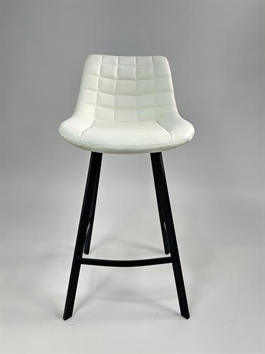 כסא בר מעוצב דגם ניס דמוי עור לבן