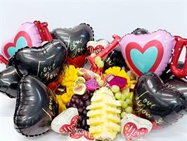 Fruit and Balloons basket - LOVE
