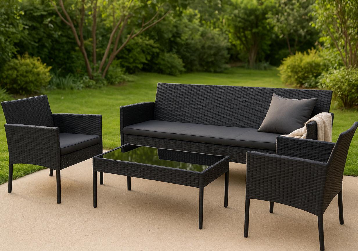 מערכת ישיבה לגינה ולמרפסת ראטן דגם לורן תלת