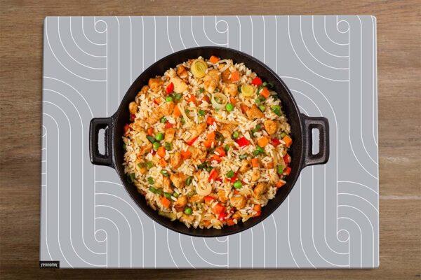 משטח זכוכית 30/40 ס"מ מעוצב דקור אפור